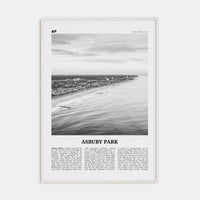 Asbury Park Poster White Wood / 8x12 in Nbourhood Travel B&W Poster