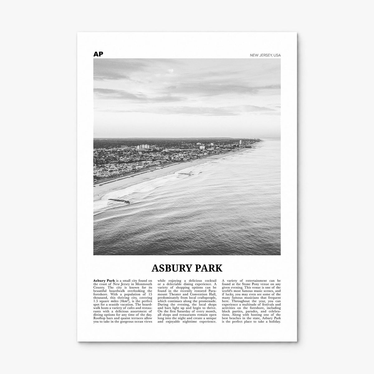 Asbury Park Newspaper Poster, print only (unframed)