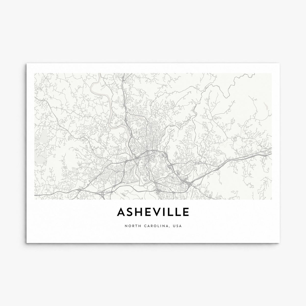 Asheville Map Poster, print only (unframed)