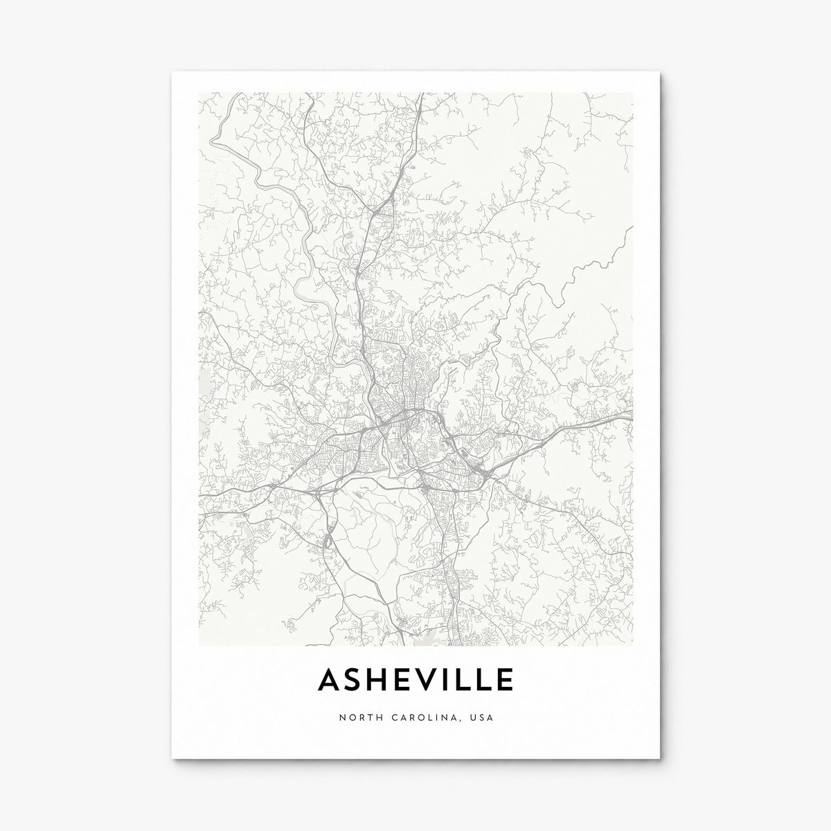 Asheville Map Poster, print only (unframed)