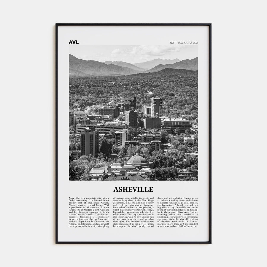 Asheville No 1 Poster None / 8x12 in Nbourhood Travel B&W Poster