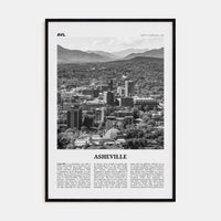 Asheville No 1 Poster Black Wood / 8x12 in Nbourhood Travel B&W Poster