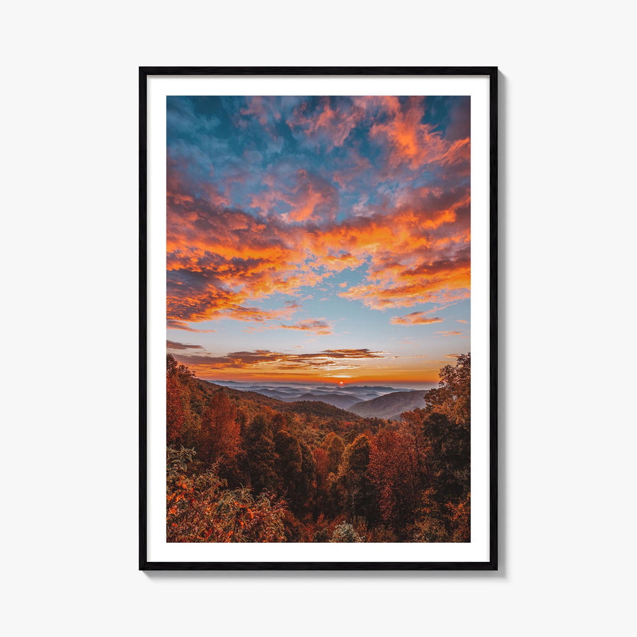 Asheville no. 3 colorful photo poster of North Carolina, USA – vertical wall art, unframed print shown in interior mockup