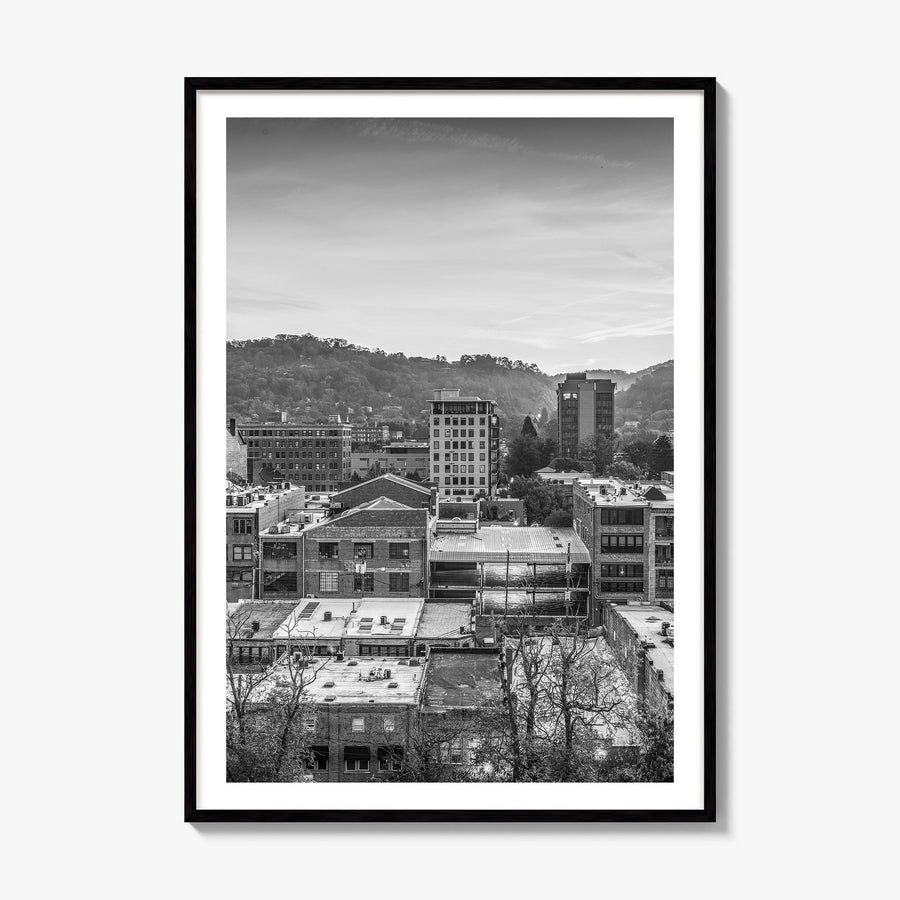 Asheville Photo Poster, framed poster mockup, white border