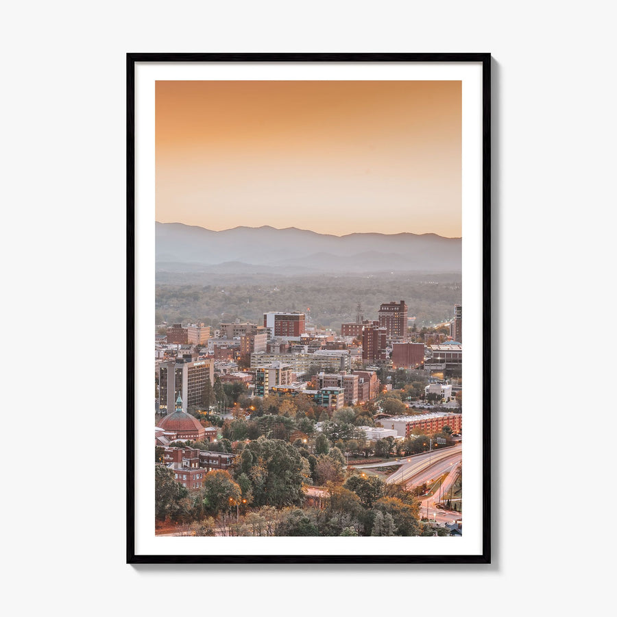Asheville Photo No 1 Poster, framed poster mockup, white border