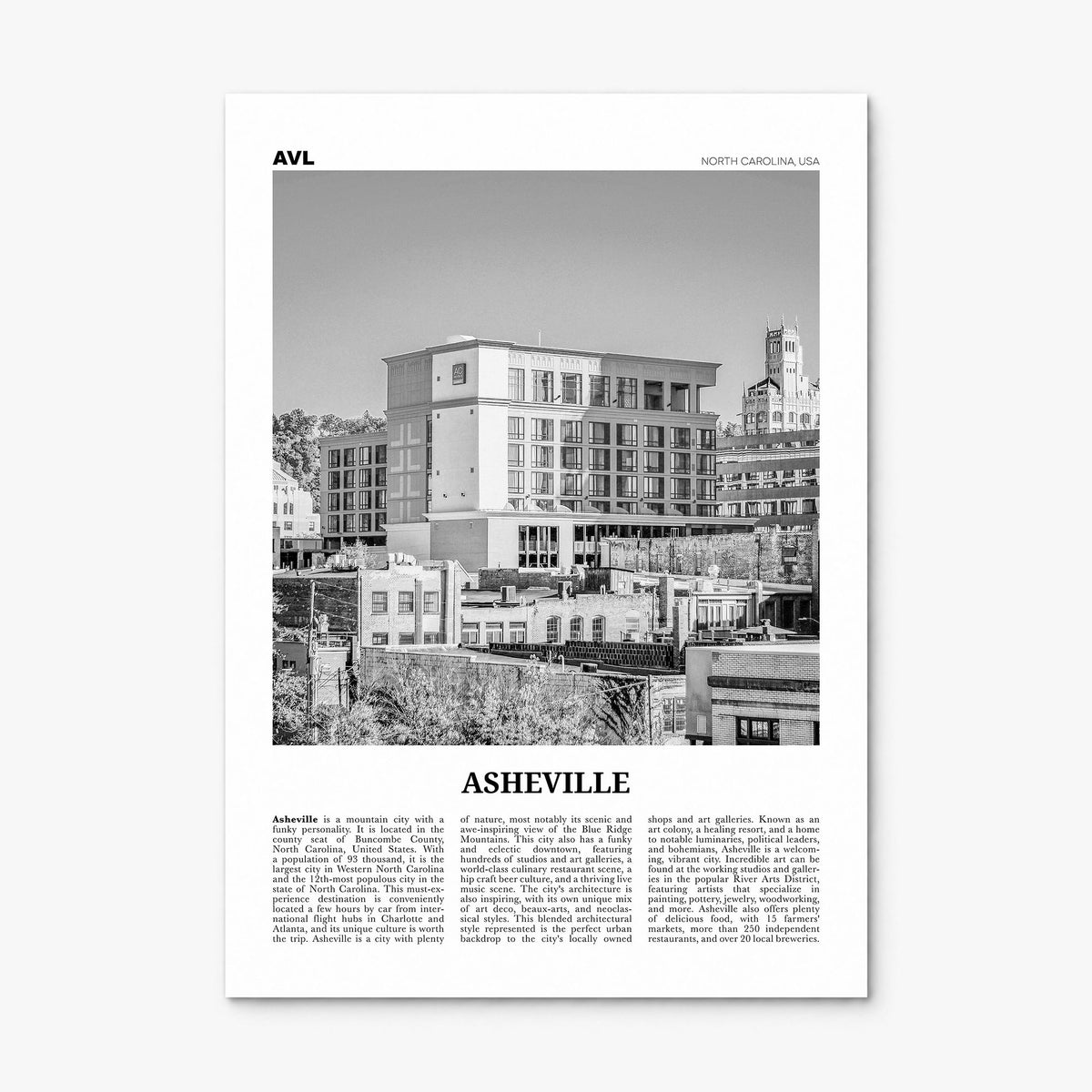 Asheville Newspaper No 2 Poster, print only (unframed)