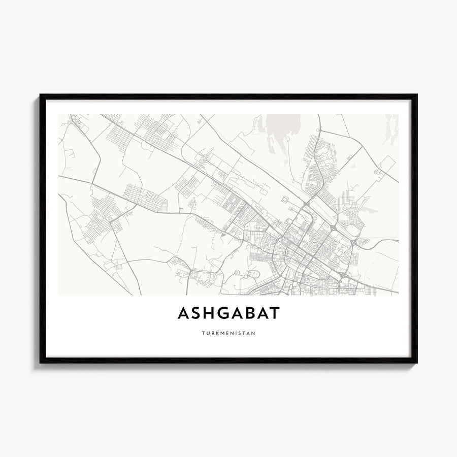 Ashgabat Map Poster, framed poster mockup