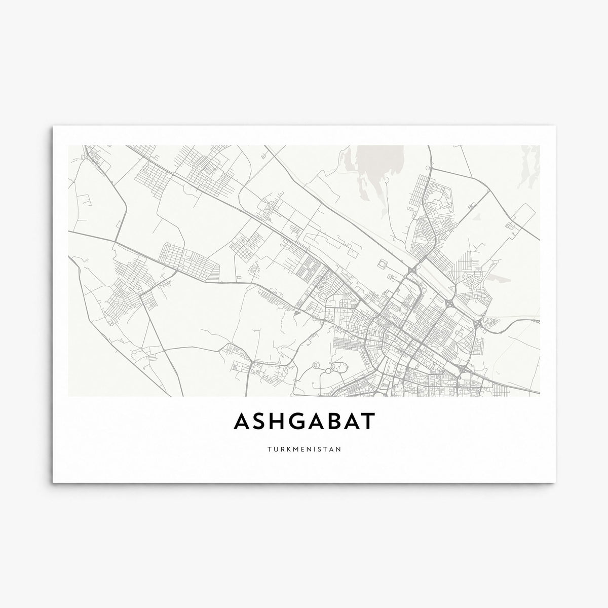 Ashgabat Map Poster, print only (unframed)