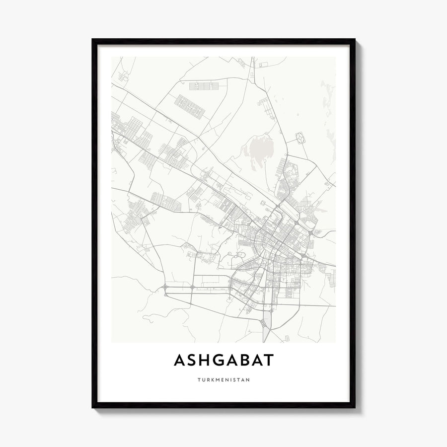 Ashgabat Map Poster, framed poster mockup