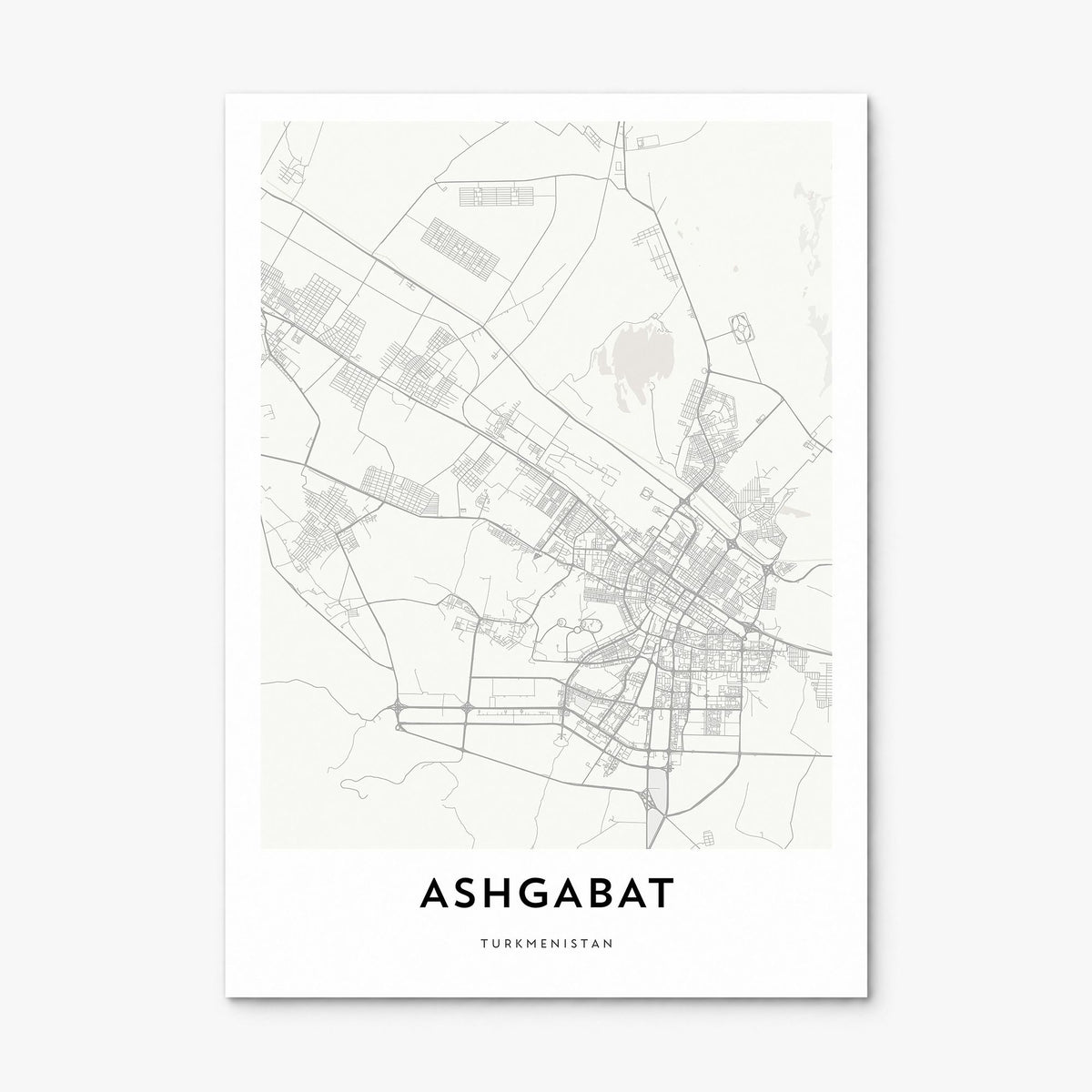 Ashgabat Map Poster, print only (unframed)
