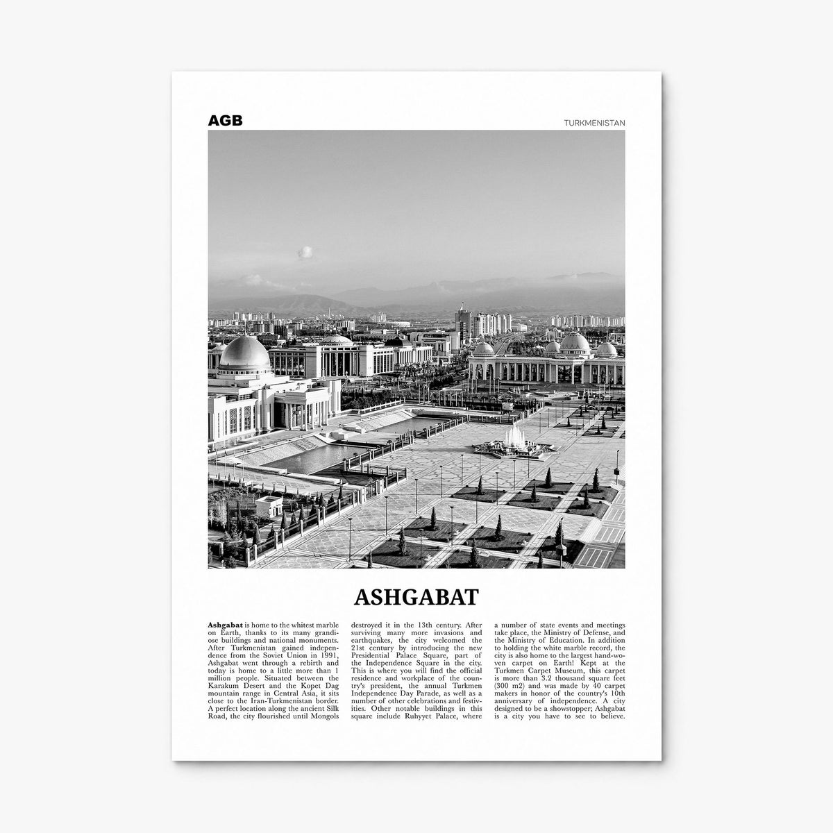 Ashgabat Newspaper Poster, print only (unframed)