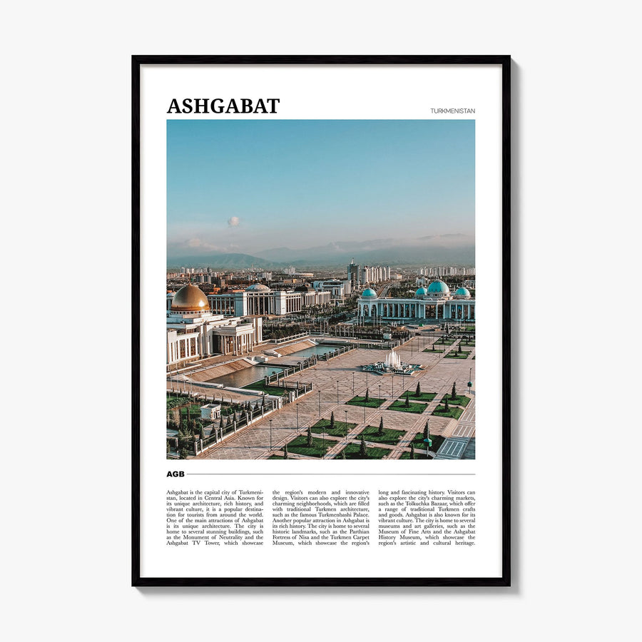 Ashgabat Travel Poster, framed poster mockup