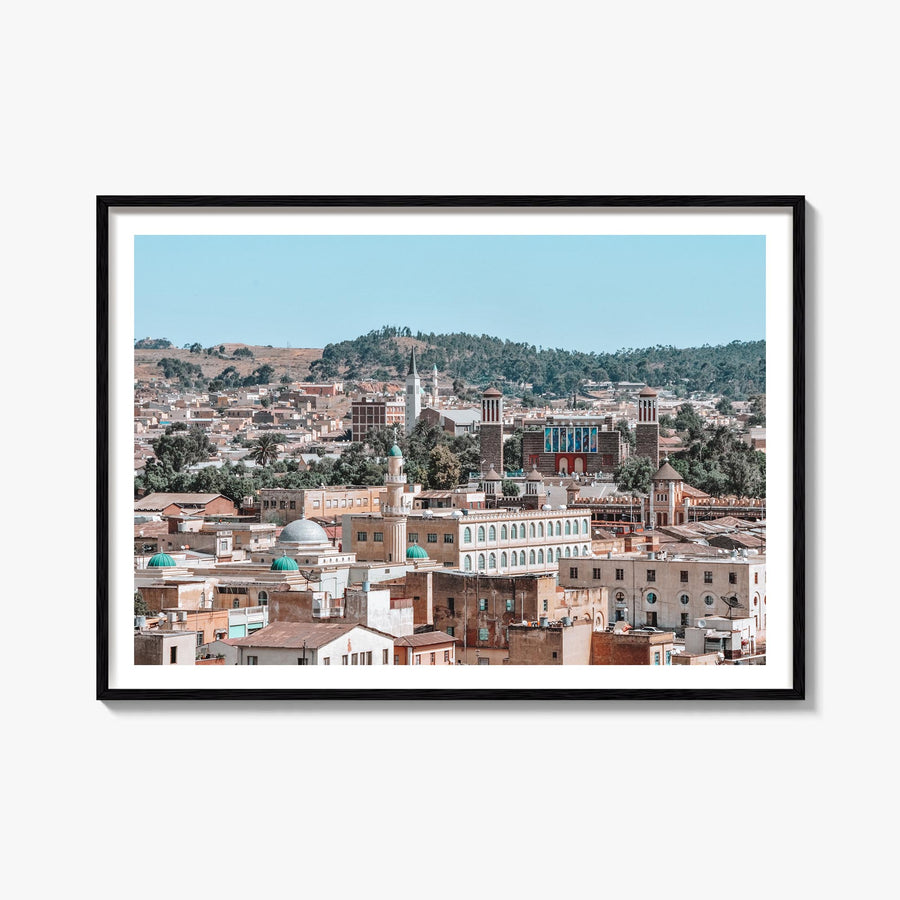 Asmara colorful photo poster of Eritrea – horizontal wall art, unframed print shown in interior mockup