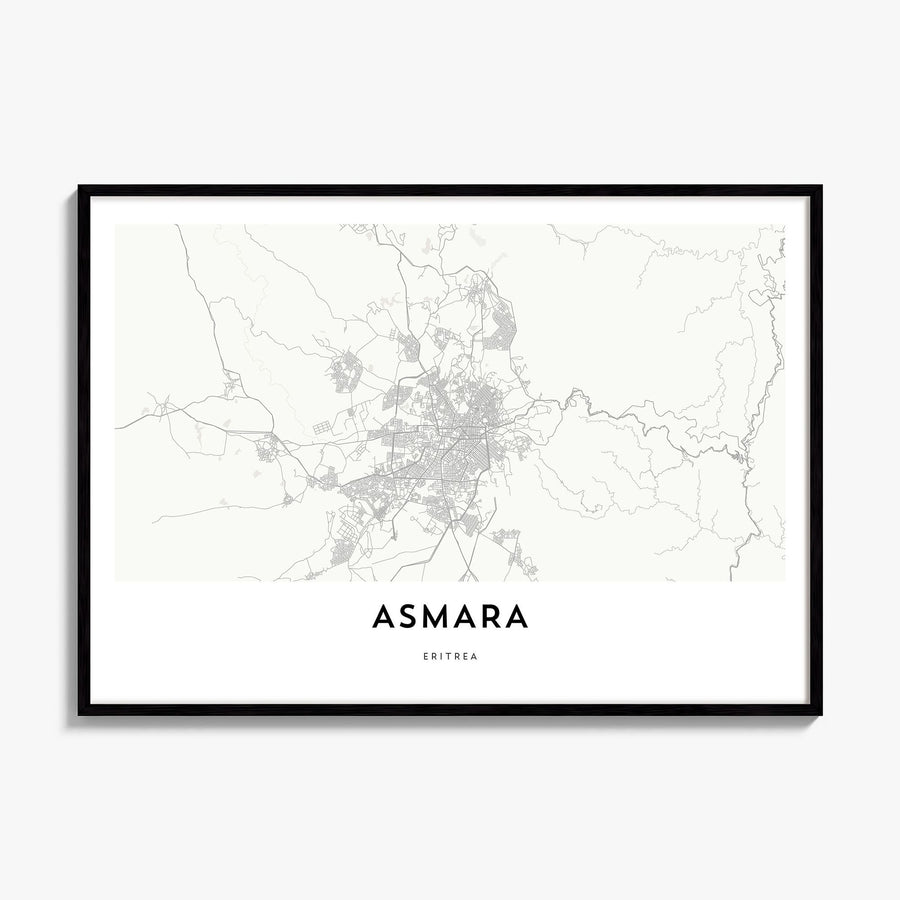 Asmara Map Poster, framed poster mockup