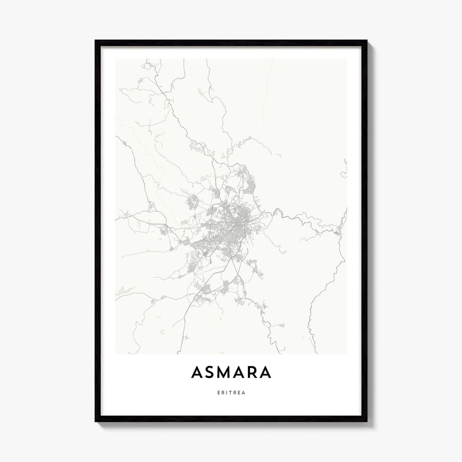 Asmara Map Poster, framed poster mockup