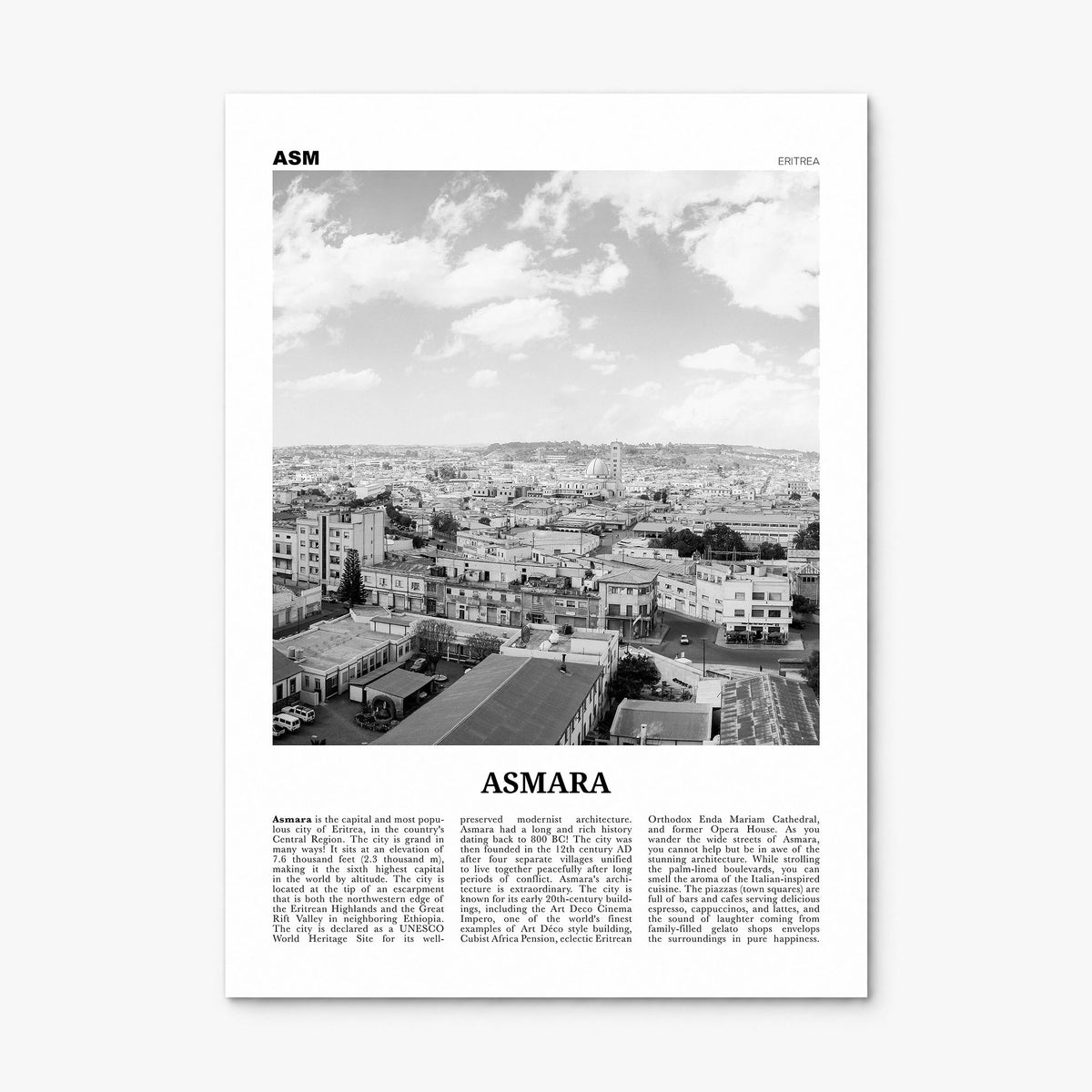 Asmara Newspaper Poster, print only (unframed)