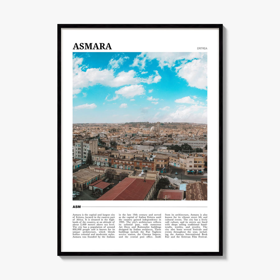 Asmara Travel No 1 Poster, framed poster mockup