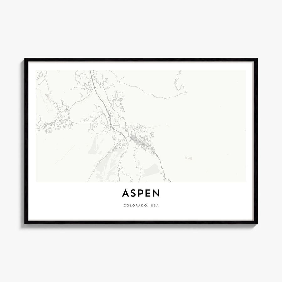 Aspen Map Poster, framed poster mockup