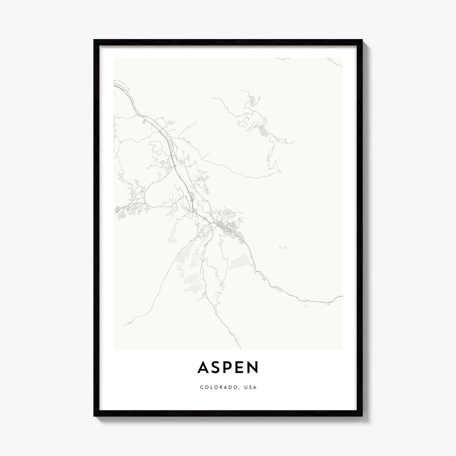 Aspen Map Poster, framed poster mockup