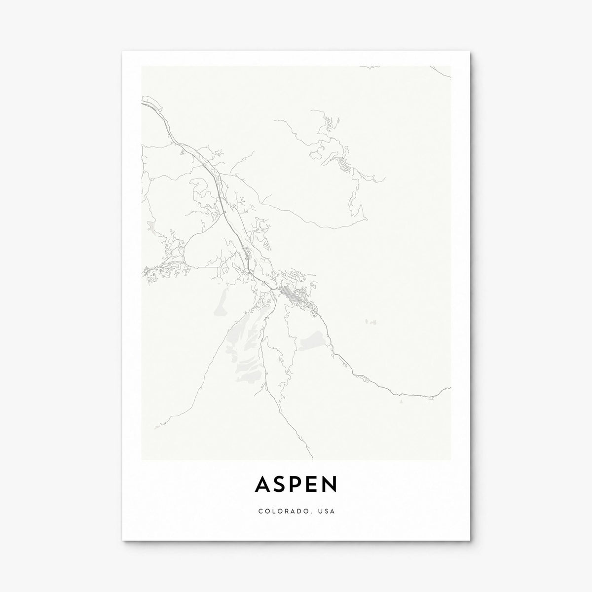 Aspen Map Poster, print only (unframed)
