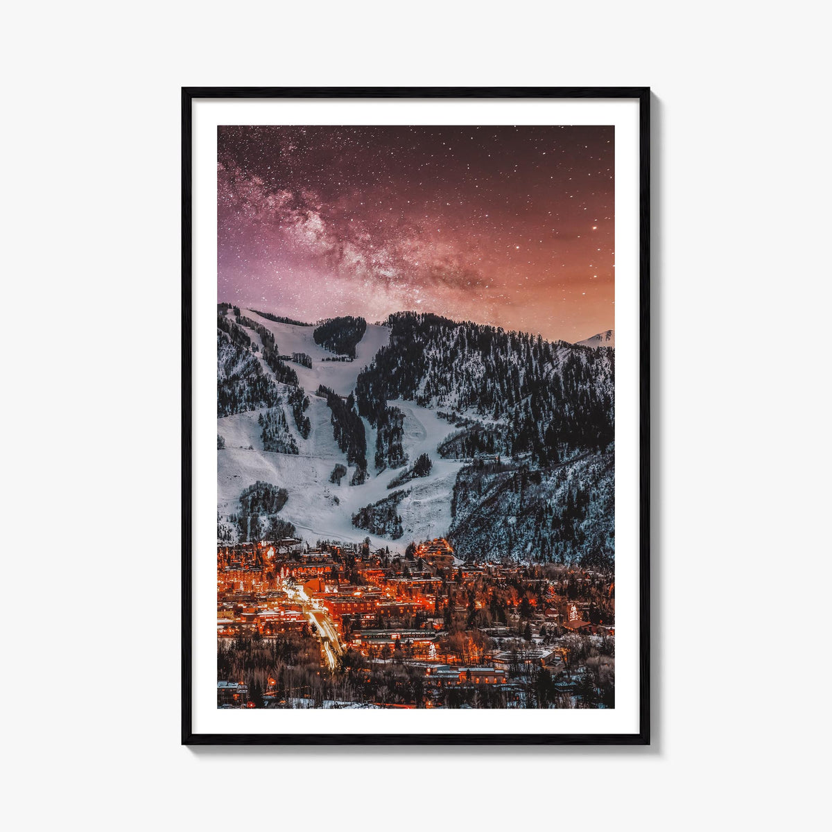 Aspen no. 2 colorful photo poster of Colorado, USA – vertical wall art, unframed print shown in interior mockup