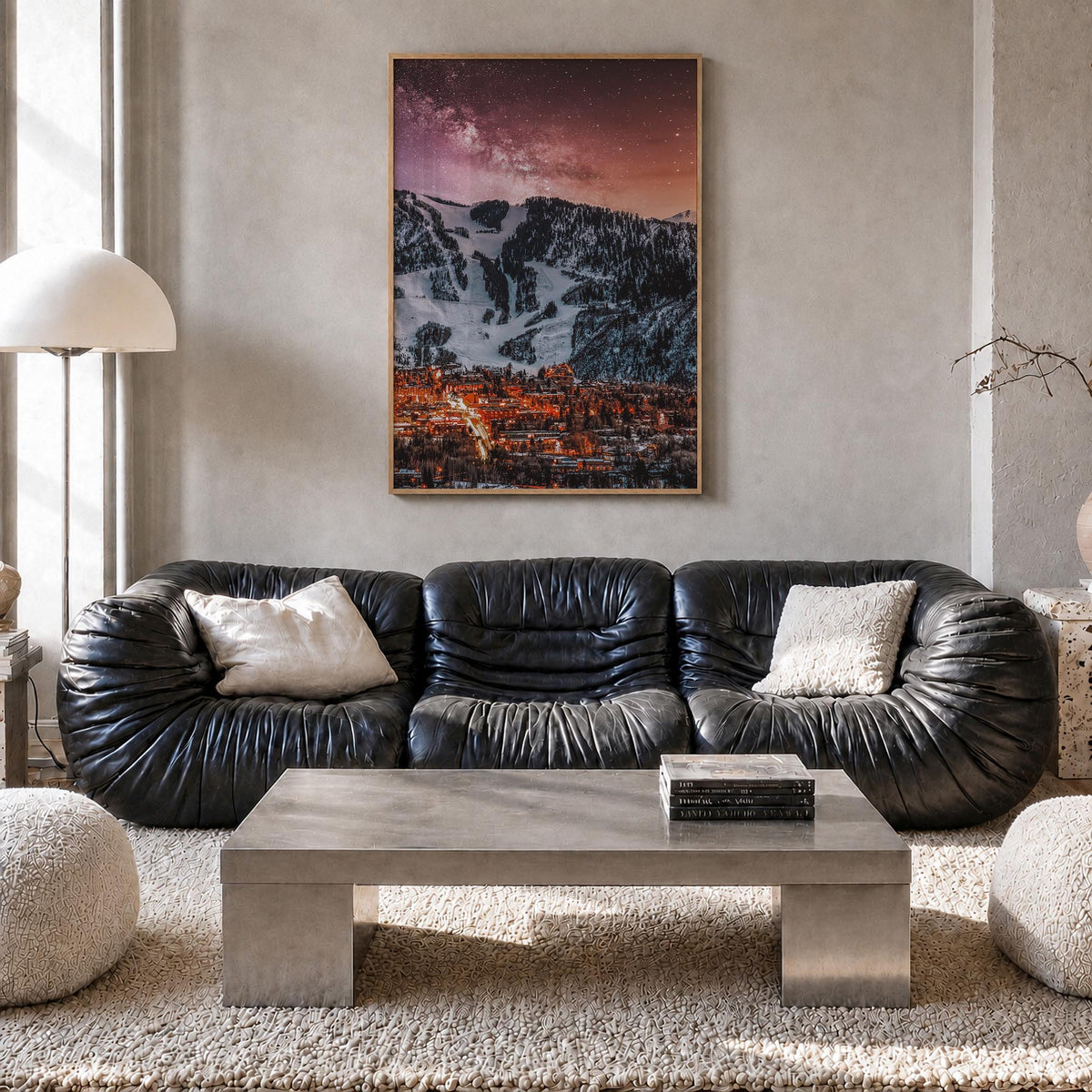 Aspen no. 2 colorful photo poster of Colorado, USA – vertical wall art in natural wood frame, hanging on wall
