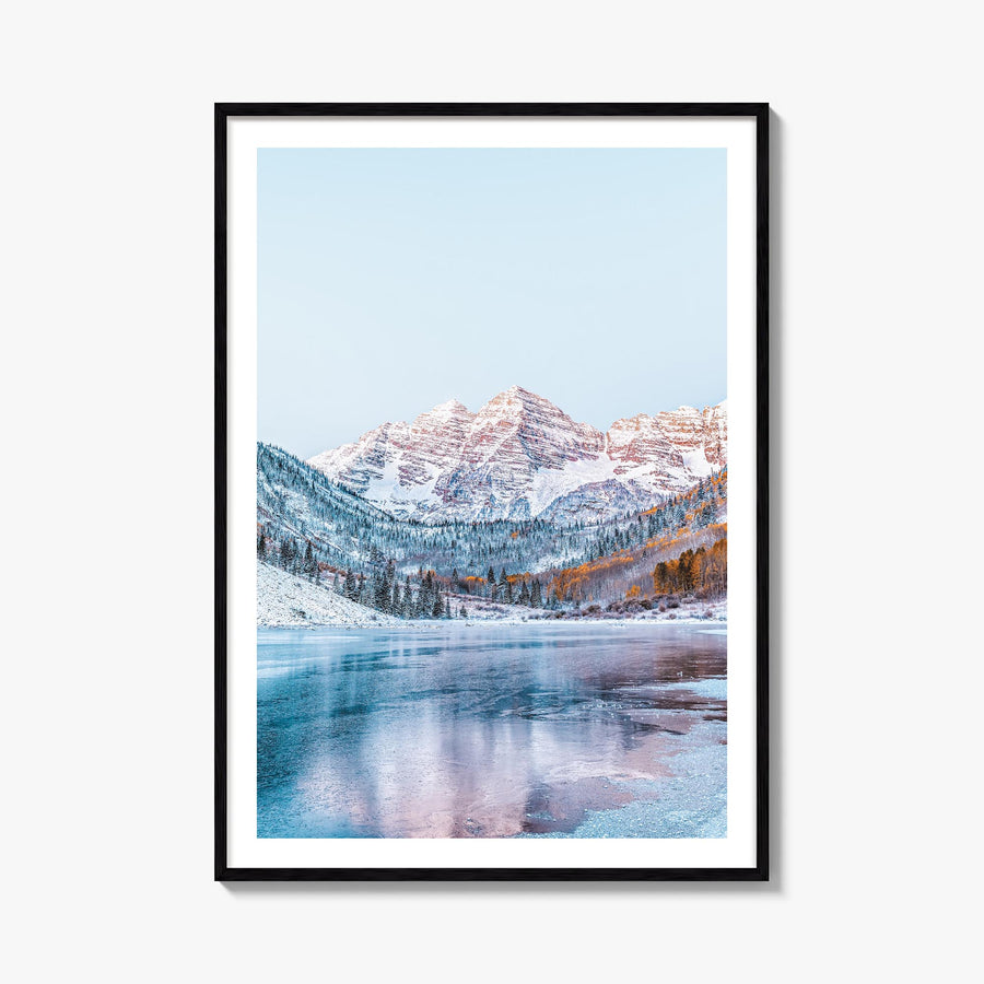 Aspen no. 3 colorful photo poster of Colorado, USA – vertical wall art, unframed print shown in interior mockup