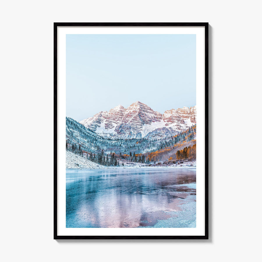 Aspen Photo No 3 Poster, framed poster mockup, white border
