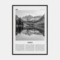 Aspen Poster Black Wood / 8x12 in Nbourhood Travel B&W Poster