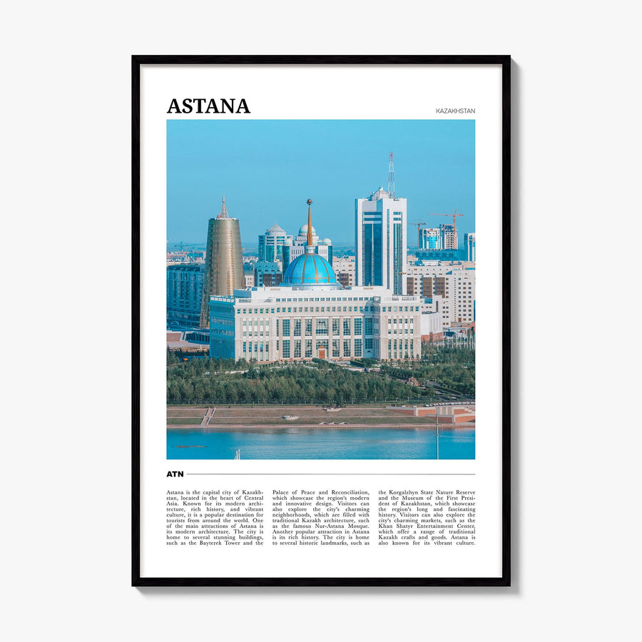 Astana Travel Poster, framed poster mockup