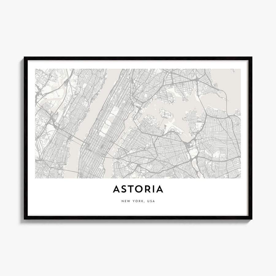 Astoria, New York Map Poster, framed poster mockup