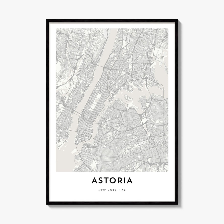 Astoria, New York Map Poster, framed poster mockup