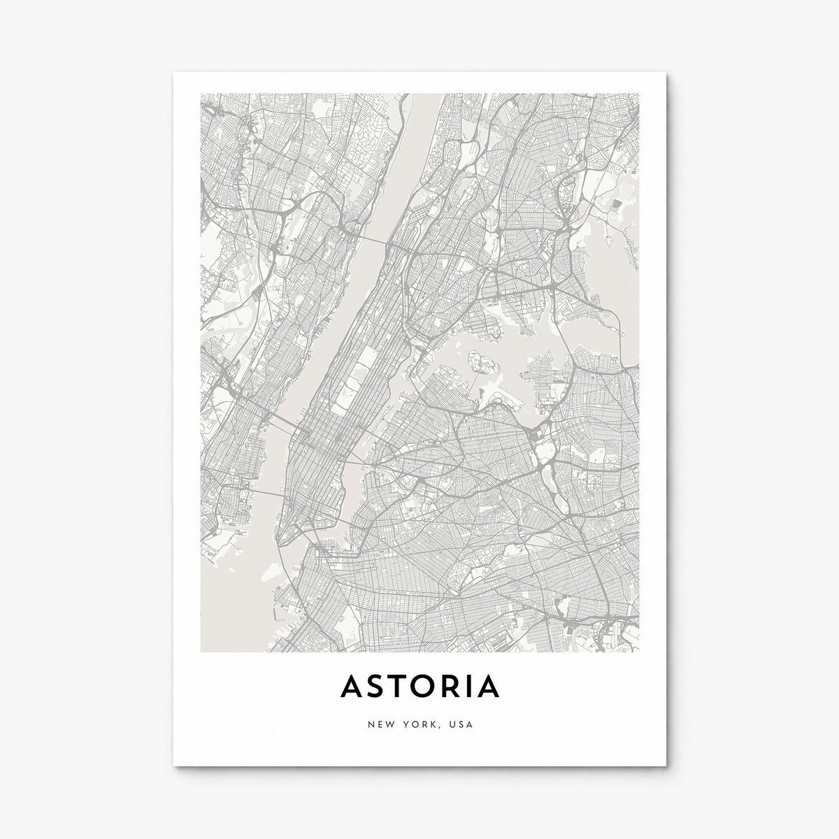 Astoria, New York Map Poster, print only (unframed)