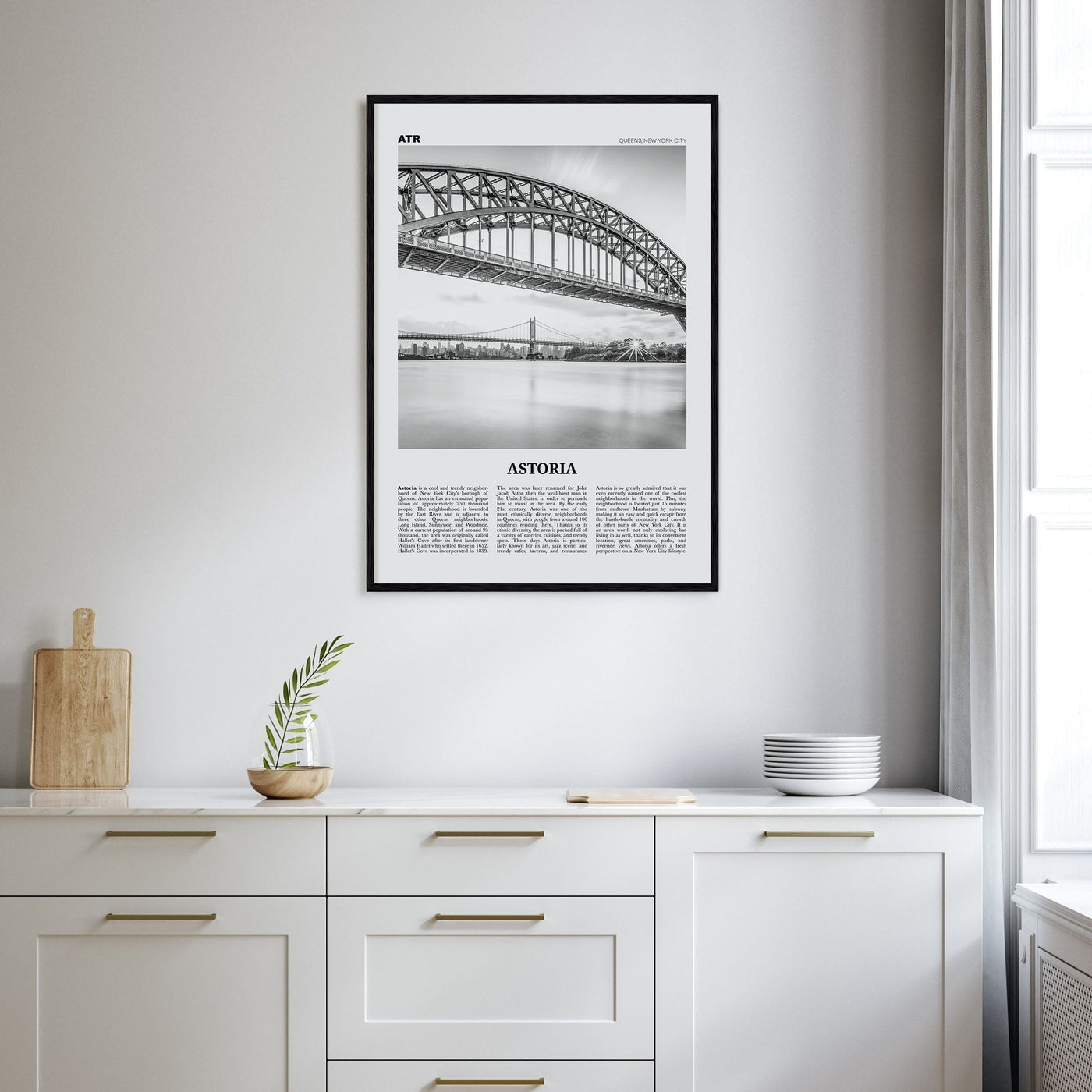 Astoria, New York Poster Nbourhood Travel B&W Poster