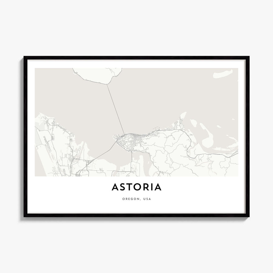 Astoria, Oregon Map Poster, framed poster mockup