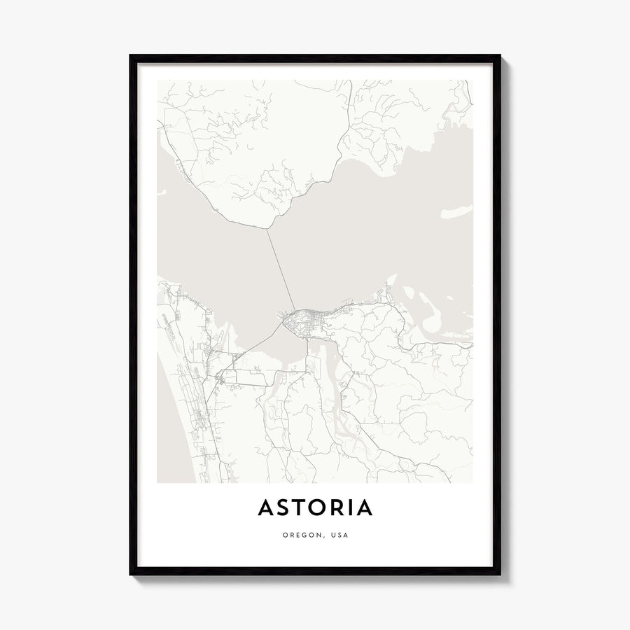 Astoria, Oregon Map Poster, framed poster mockup