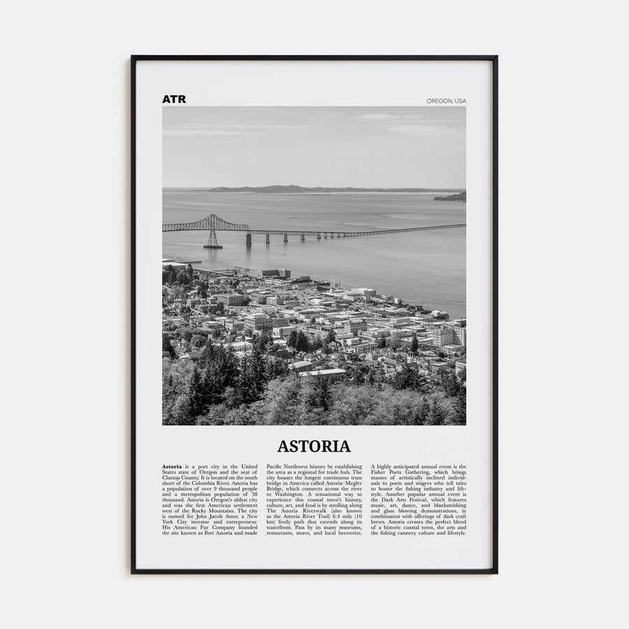 Astoria, Oregon Poster None / 8x12 in Nbourhood Travel B&W Poster