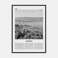 Astoria, Oregon Poster Black Wood / 8x12 in Nbourhood Travel B&W Poster