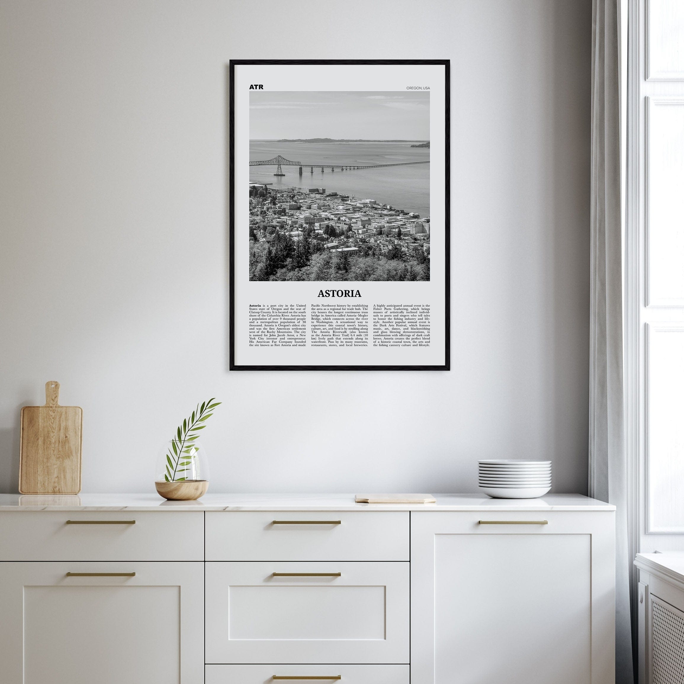 Astoria, Oregon Poster Nbourhood Travel B&W Poster