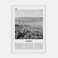 Astoria, Oregon Poster White Wood / 8x12 in Nbourhood Travel B&W Poster