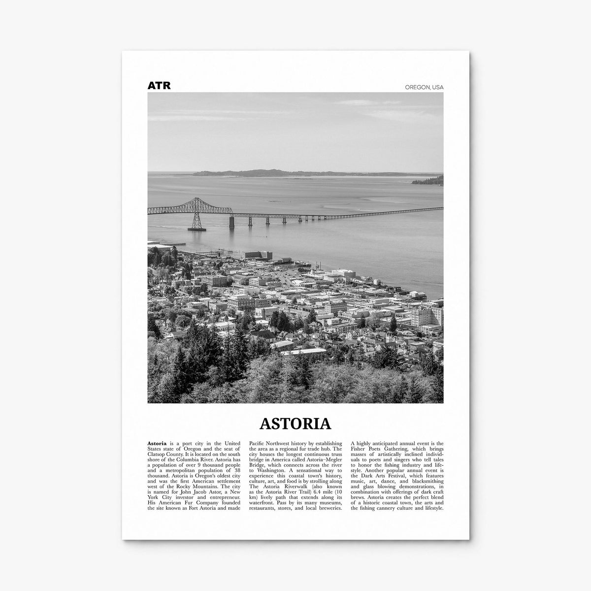 Astoria, Oregon Newspaper Poster, print only (unframed)