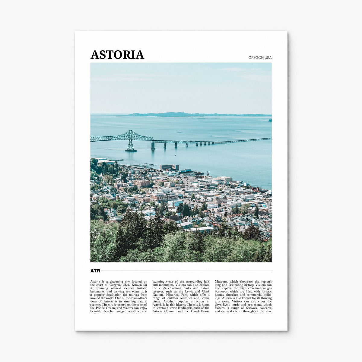 Astoria, Oregon Travel Poster, print only (unframed)