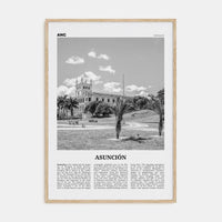 Asunción Poster Natural Wood / 8x12 in Nbourhood Travel B&W Poster