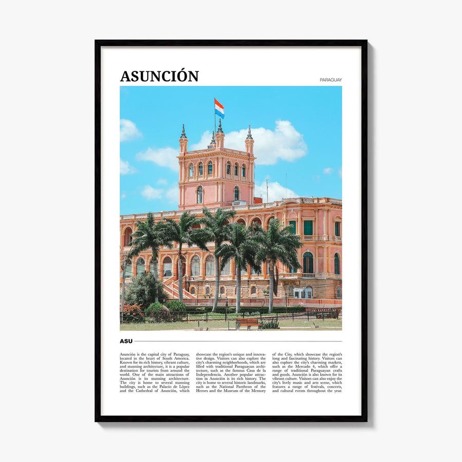 Asunción Travel Poster, framed poster mockup