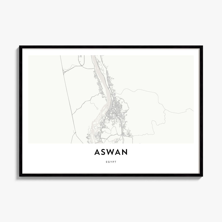 Aswan Map Poster, framed poster mockup