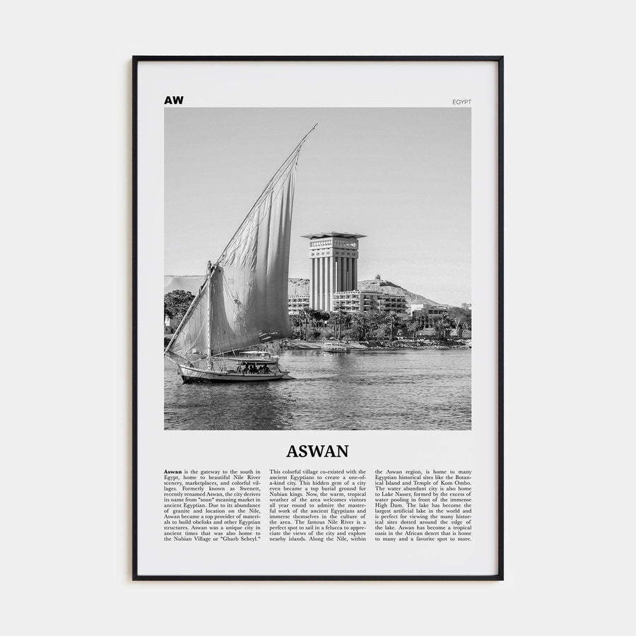 Aswan Poster None / 8x12 in Nbourhood Travel B&W Poster