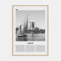 Aswan Poster Natural Wood / 8x12 in Nbourhood Travel B&W Poster