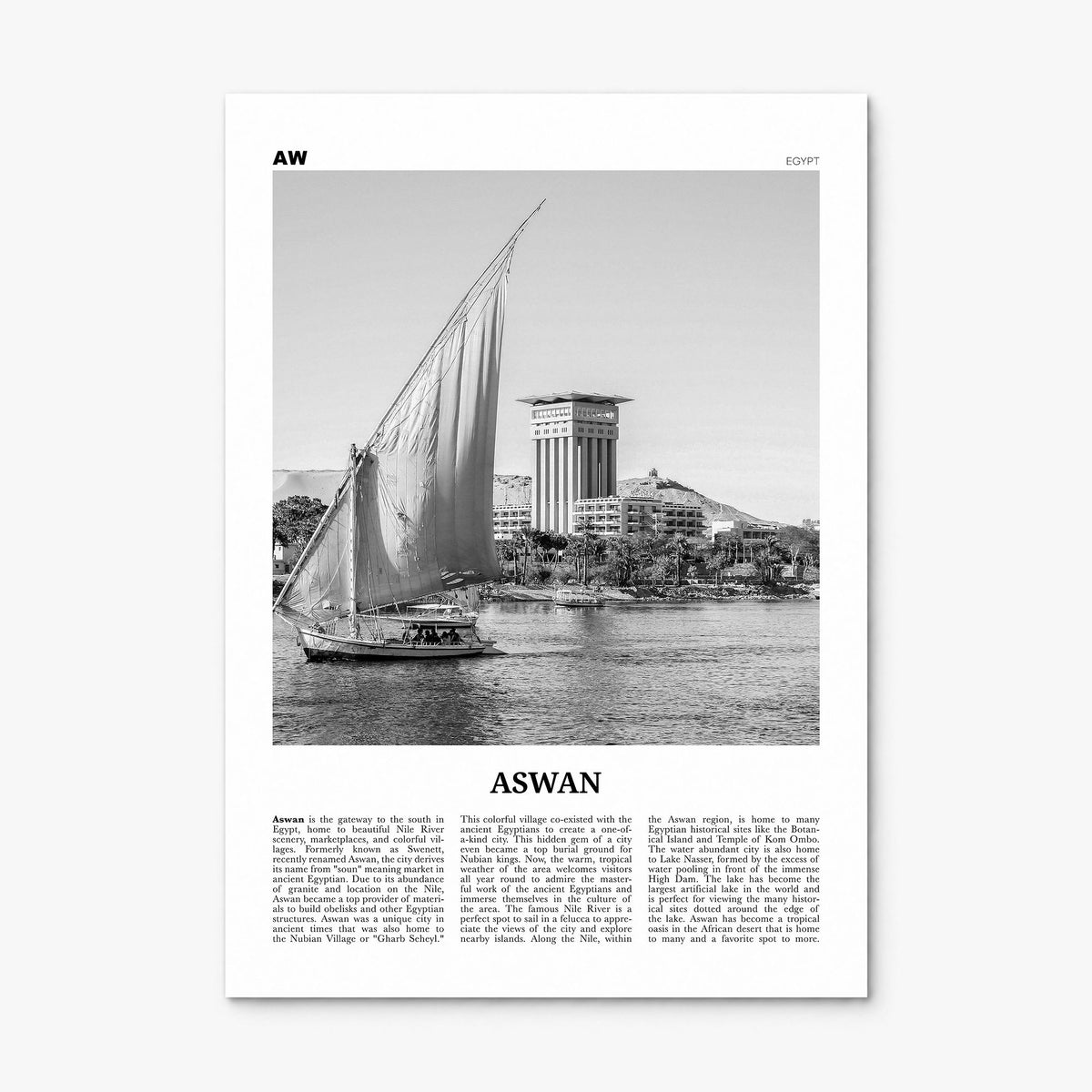 Aswan Newspaper Poster, print only (unframed)