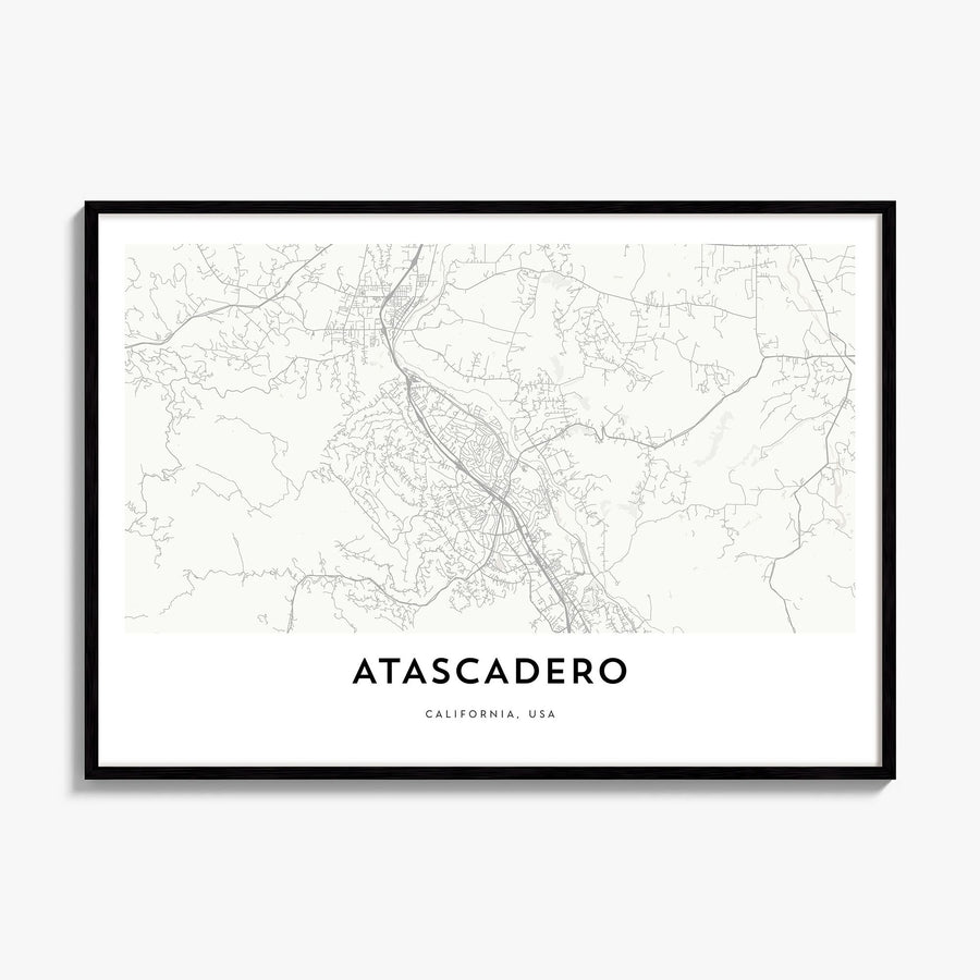 Atascadero Map Poster, framed poster mockup