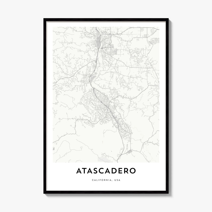 Atascadero Map Poster, framed poster mockup